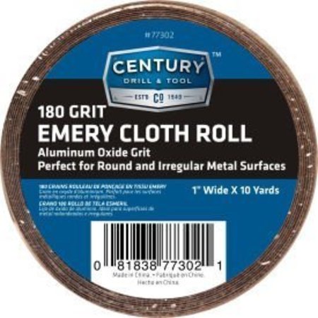 Century Drill & Tool Century Drill 77302 Emery Cloth Shop Roll 10 Yards 1" Wide 180 Grit 77302